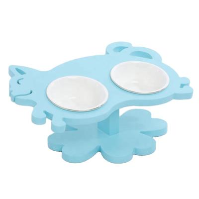 China Sustainable Cat shape Food Bowl stand   for Cats and dog for sale