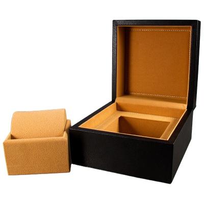 China Wood Factory Direct Sale PU Leather Single Watch Display Watch Box With Pillow for sale