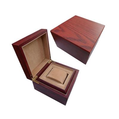 China Handmade luxury custom logo popular wooden watch mens packaging case PU leather storage gift watch box for sale