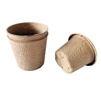 China Pulp 11cm Nursery Seeds Trays Flower Herb Vegetable Seed Pot Paper Pulp Seedling Cup Biodegradable Round Plant Peat Pots for sale