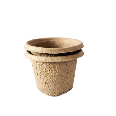 China Pulp 11cm Nursery Seeds Trays Flower Herb Vegetable Seed Pot Paper Pulp Seedling Cup Biodegradable Round Plant Peat Pots for sale