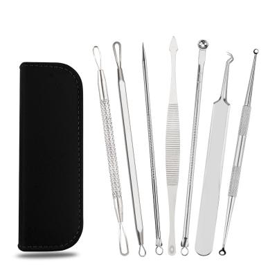 China 7 Pieces Stainless Steel Blackhead Remover Pimple Comedone Acne Extractor Kit Tool Set Facial Beauty Acne Treatment Kit for sale