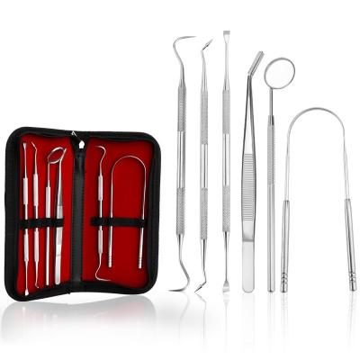 China Dental Hygiene Kit Mouth Duty Calculus and Plaque Remover Set Stainless Steel Scraper Tooth Pick Dental Scraper for sale