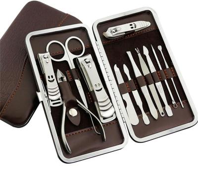 China Hand Pedicure Kit Case Gift 12 Piece Manicure Set Nail Care Cutter Cuticle Trimmer Set for sale