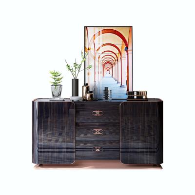 China (Others) Paint Wood Veneer Adjustable Black High Gloss Sideboard Living Room Furniture With Drawers Dining Room for sale