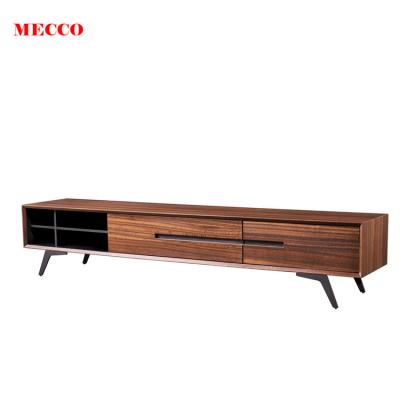 China Manufacturer Mecco Natural Veneer Factory Price Storageable Bench Tv Cabinet Furniture Modern TV Stands for sale