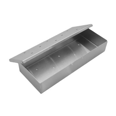 China Factory Direct Sale Stainless Steel Barbecue Wooden Chip Box Smoke Box Easily Cleaned With Cuboid for sale