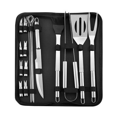 China Good Quality Household Stainless Steel Barbecue Tool Kit Oxford Cloth Bag BBQ Utensils Outdoor Easily Cleaned Barbecue for sale