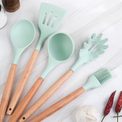 China Sustainable Custom Sale 11 Pieces Colorful Silicone Home Cooking Tool Kit Kitchen Accessories for sale