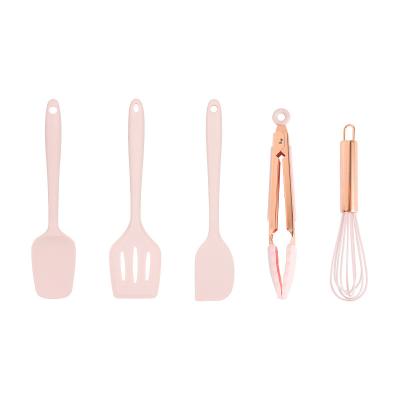 China New Kitchen Sustainable Food Utensils Non-Stick Silicone Spatula Set 5 Pieces Set Cooking Tools Kit for sale