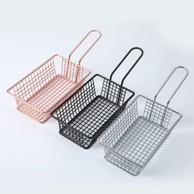 China Nice Sustainable Non-Stick Chicken Frying Basket Restaurant Fries Serving Basket for sale