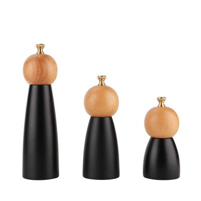 China Sustainable Well Popular Consumer Log And Wooden Pepper Grinder Jars Set For Spices for sale