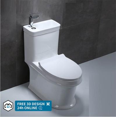 China Modern Bathroom Basin Sink And Toilet Combo Toilet Sink Combo Ceramic Toilet With Basin On Top for sale