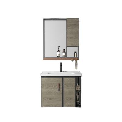 China High Quality Modern Custom Bathroom Cabinet Wall Mounted Aluminum Bathroom Vanity Sink With Mirror Set L6609 for sale