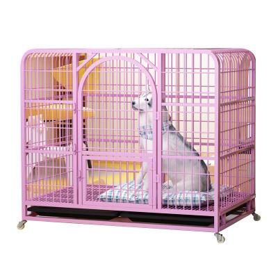 China Durable Heavy Duty Pet Cages Strong Metal Stack Breeding Cage Pet Kennel With Large Open Top Lock Animal for sale