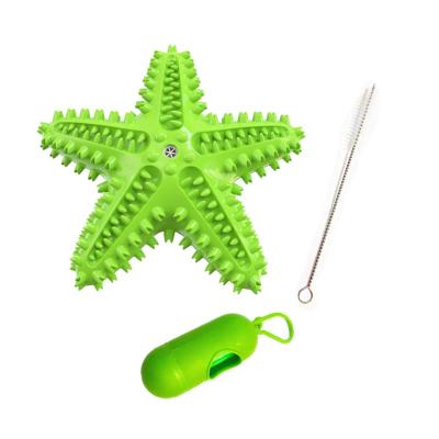 China New Fashion Sustainable Dog Chew Toys Rubber Dog Toothbrush Toy Starfish Shaped Molar Dog Snack Toy for sale