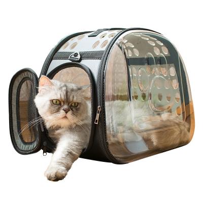 China Full Transparent Design Dog Pet Carrier Viable Quilted Portable Front Pack Cat Carriers With Small Protection for sale