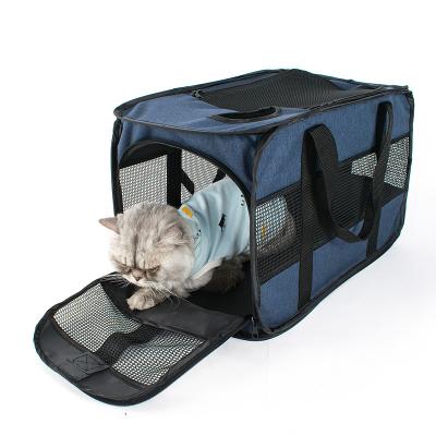 China B021 Cardboard Pet Carriers Custom Wholesale Breathable Mesh Foldable Pet Carrier for sale