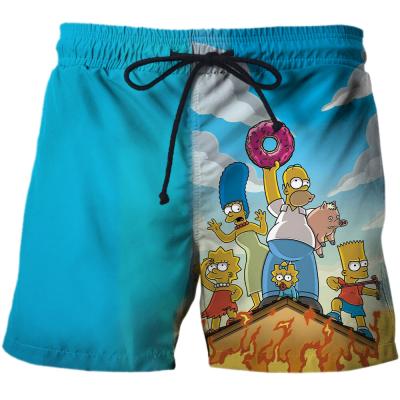 China 2021 New Arrival Summer QUICK DRY Print Shorts Mens Funny Cartoon Stretch Sports Cotton Anime Shorts for sale