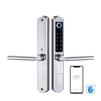 China HOT Narrow Aluminum Alloy Door Lock Sliding Door Digital Fingerprint Door Lock Smart Ttlock for sale