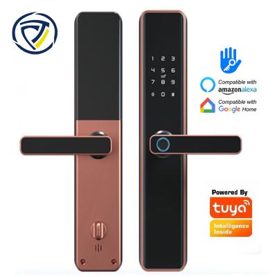 China Support TUYA TTLOCK Amazon Alexa Google Home Alloy Aluminum Smart Digital Lock for sale