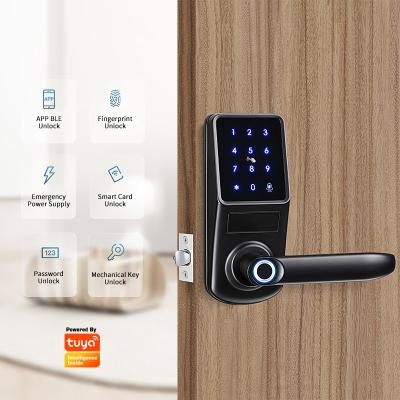 China Aluminum Alloy Keyless Automatic WIFI APP Digital Fingerprint Biometric Smart Door Lock for Alexa Google Home for sale