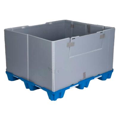 China Large Volume Polypropylene Plastic Folding Box Turnover Box PP Honeycomb Sheaths Pallet Storage Coaming Box for sale