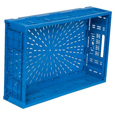 China Collapsible Food Grade Custom Design To Mesh Collapsible Plastic Vegetable Crate Storage Basket for sale