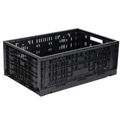 China Foldable Transport Logistics Style Good Quality Mesh Style Fruit Vegetable Stackable Plastic Crate for sale