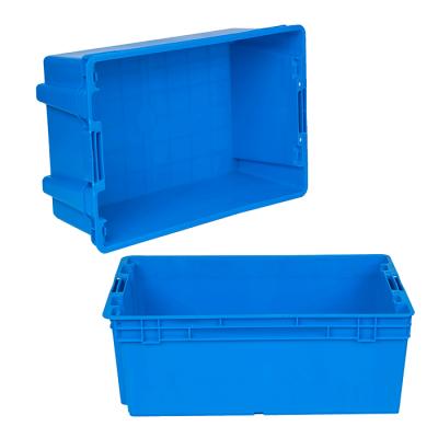 China Save Space Grocery Supermarket Use Cool Box Food Grade Plastic Stackable Plastic Crates for sale