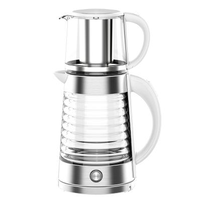 China Hot-selling 360 Degree Low Rotating Samovar 1.7L Glass Tea Maker With Digital Control Constant Boiling Household Tea Kettle for sale