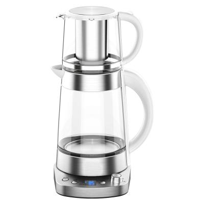 China 360 degree rotation CE base CB certified electric samovar tea and coffee maker with automatic glass tea coffee pot set for sale