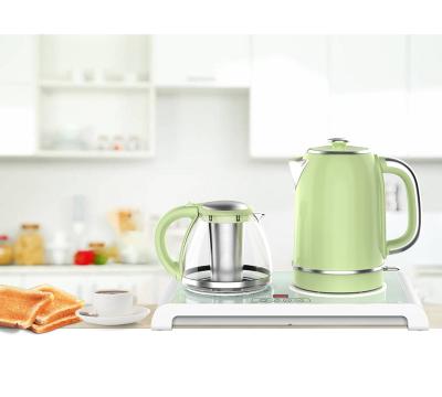 China 1.7L Colorful Electric Kettle And Teapot High Quality Stainless Steel Tea And Coffee Maker Kitchen Appliances 360 Degree Rotation Base for sale