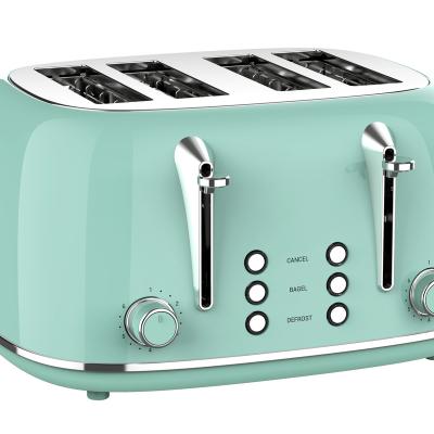 China New Style Retro High Efficiency Household Bread Toaster Home Slice Toaster 4 Automatic Noise With Bagel Reheat Cancel Function Customized Logo for sale