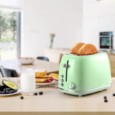 China High Efficiency Retro Automatic Toaster Multi Color 2 Slice Electric Toaster With Metal Housing Custom Logo for sale