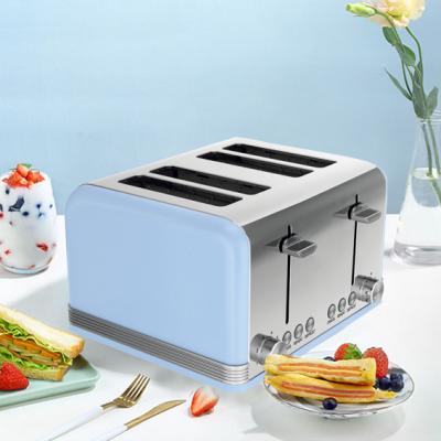 China Hotel 4 Slice Noise Automatic Toaster with Chrome Design for Kitchen Stainless Steel Breakfast Toast Maker Electric Bread Toaster for sale