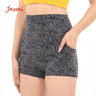 China Women Printed Side Pocket Butt Lift Shorts Gym Fitness Workout Yoga Shorts 250gsm for sale