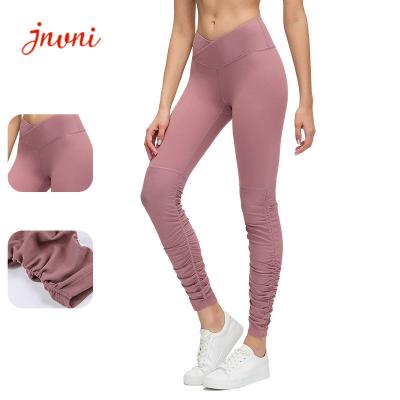 China Women Wrapped Croess Workout Leggings Tights 220gsm High Waist Yoga Leggings for sale