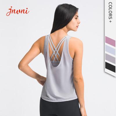 China Women Fitness Loose Fit Breathable Casual 2 in 1 Tank Top Yoga Sports Bras ISO for sale