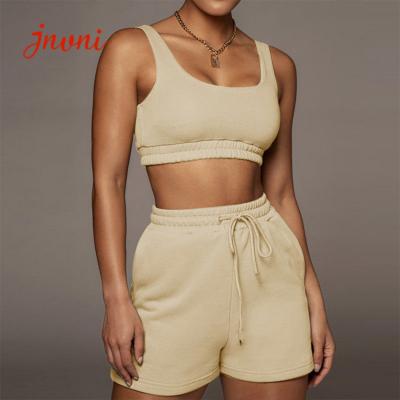 China Solid Womens Loungewear Set 2 Piece Tracksuit Short Set for sale