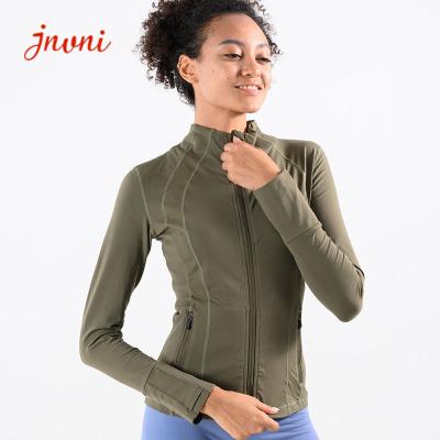 Chine Trou de pouce de yoga d'habillement de forme physique de femmes de Front Zip Women Yoga Jacket à vendre