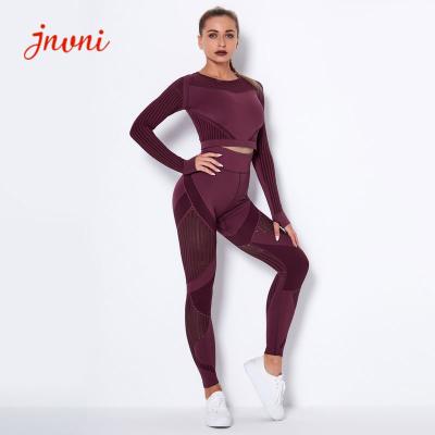 Chine l'Activewear des femmes 300gsm place avec le gymnase Mesh Yoga Clothing Sets de trou de pouce à vendre