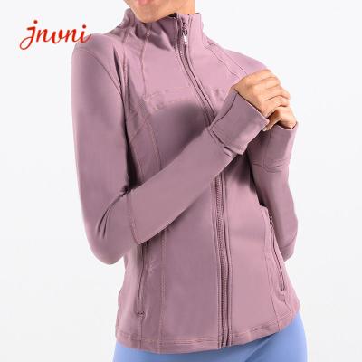 China Athletic Gym 300gsm Women Yoga Jacket Thumb Hole Yoga Zip Up Gym Jacket for sale