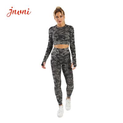 Chine L'Activewear de femmes imprimé par camouflage sans couture d'habillement place 3 morceaux à vendre