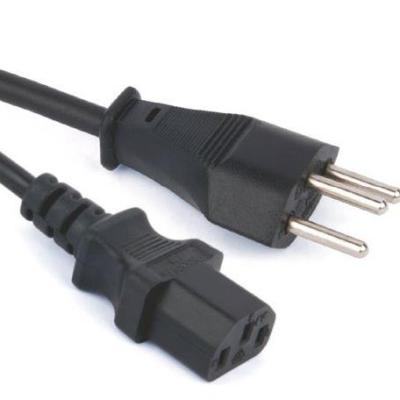 China Electrical Appliances Computer Power Cable Electrical Cord Copper 3PIN ROUND PLUG TO 3PIN JACK FLAT SWISS TYPE for sale