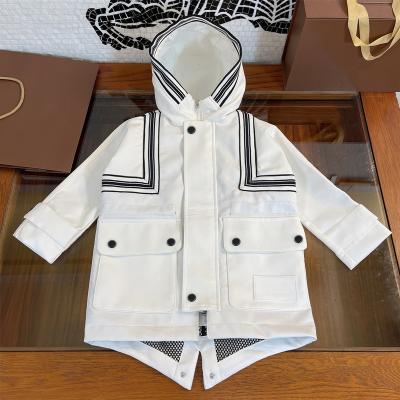 China Autumn Winter Boy Velvet Leather Medium Long Ditch Hooded Children's Coat Viable for sale