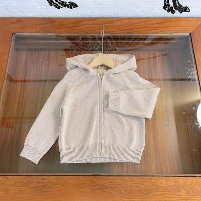 China Spring Winter 2022 Children's Clothing High-End Viable Children's Round Neck Cardigan Hooded Men's And Girls' Knitted Coat for sale