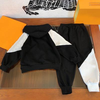 China Normcore/Suit Good Quality Black Price Solid Color Sportswear Suit Minimalist Little Boy White Two-Piece Children Hoodie for sale