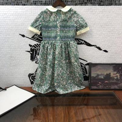 China New Summer Breathable Floral Dress Skirt Beautiful Fairy Princess Girl's Short Sleeve Dress for sale