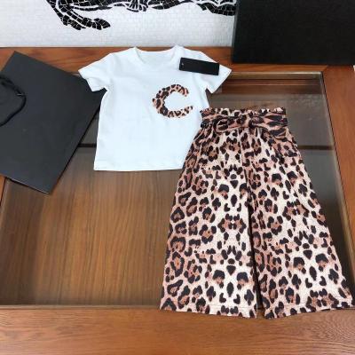 China Boutique casual fashion clothes girl cute leopard print fashion clothes set 2021 retro fashions for sale